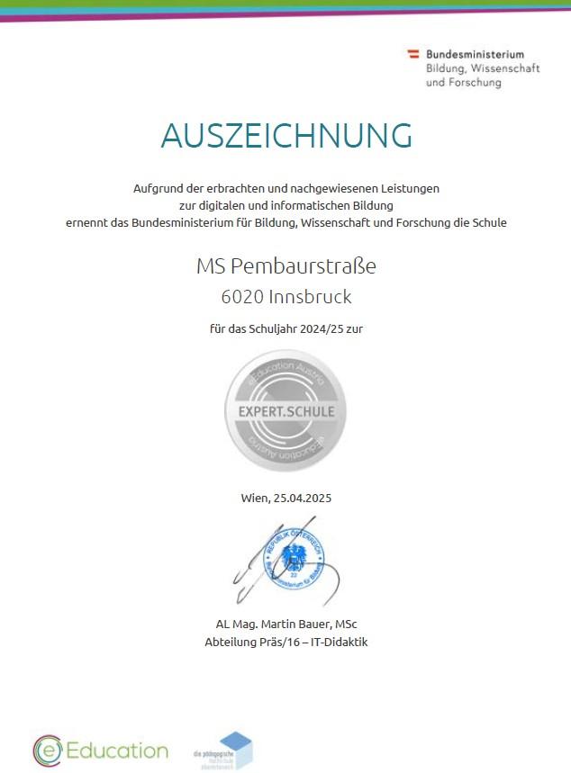 Expertschule 2024 25